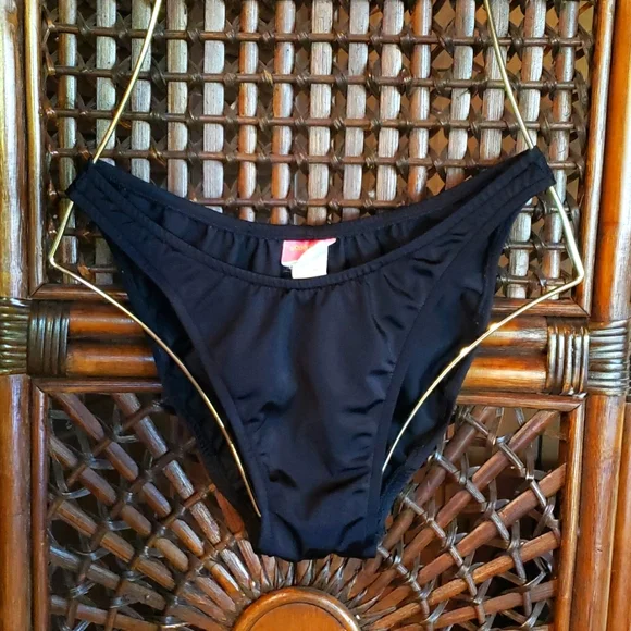 Bikini Bottoms Two-Fer Turquoise-Black Size Medium EUC - Picture 9 of 12